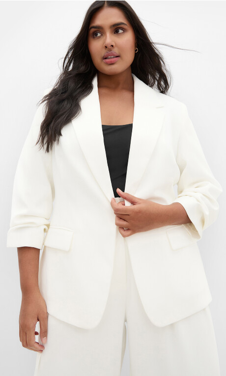 Plus Size Abbie Blazer - ivory (UPDATED)
