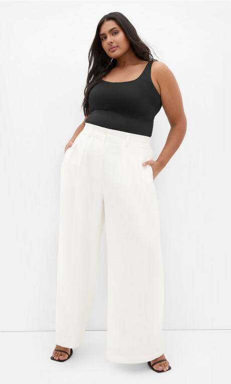 Plus Size Abbie Wide Leg Pant - ivory (UPDATED)