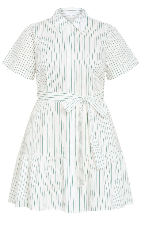 Plus Size Claire Mini Cotton Shirt Dress - ivory