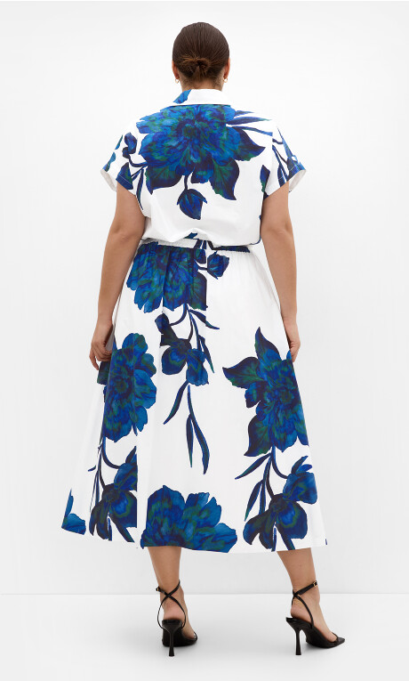 Plus Size SHIRT VACAY D PRT - Floretta Blue