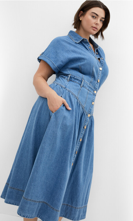 Plus Size DRESS DENIM ARI - Denim