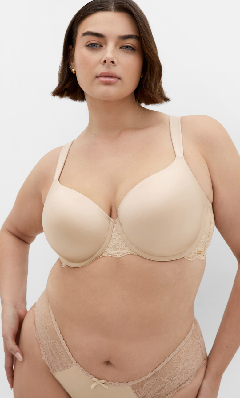 Plus Size Sexy Glam T-Shirt Bra - latte