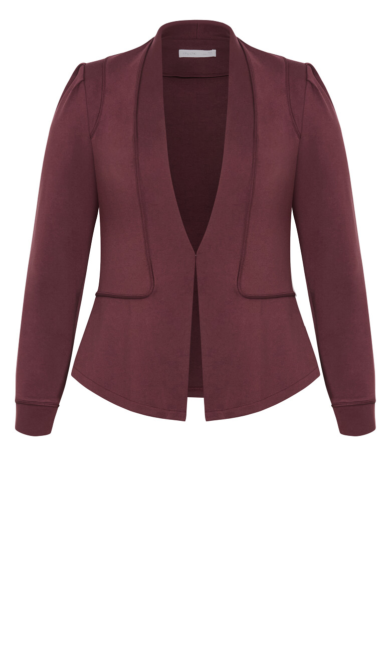 Piping Praise Jacket - choc cherry