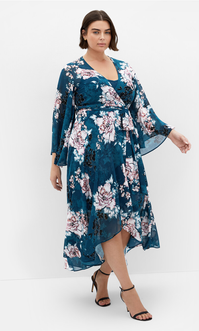 Plus Size Jade Blossom Maxi Dress - jade