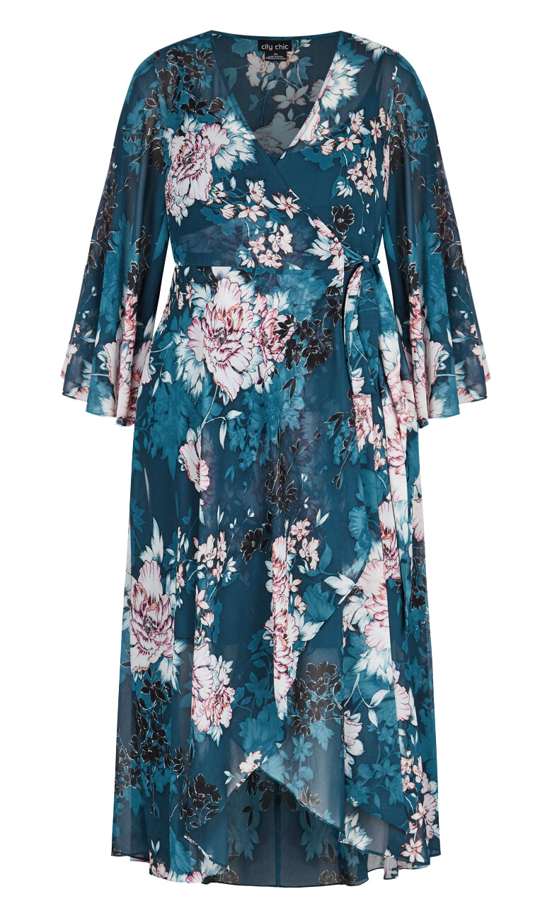 Jade Blossom Print Maxi Dress - jade