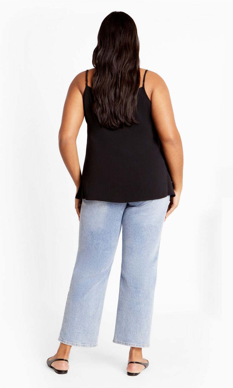 Strappy Woven Cami - black