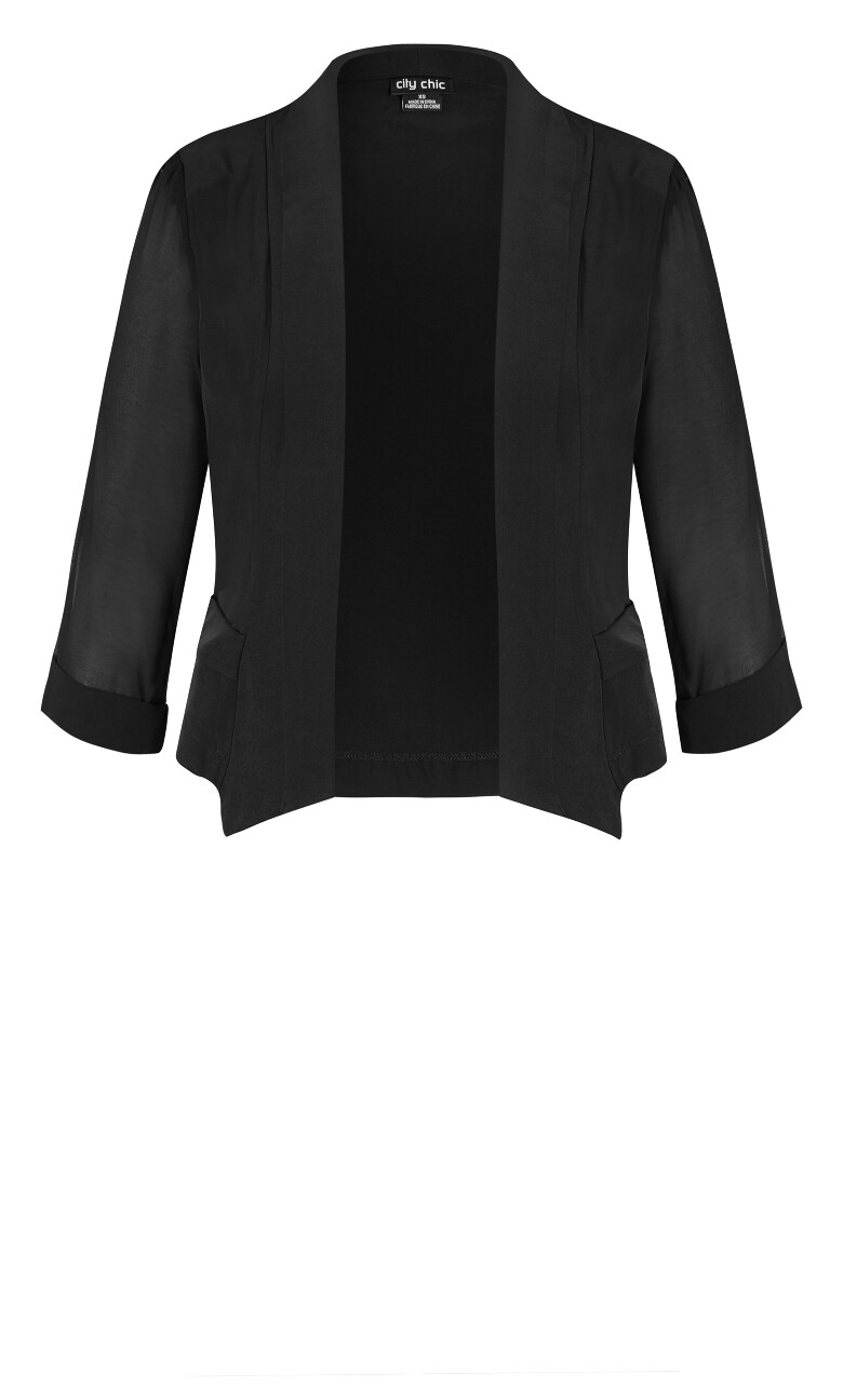 Cropped Blazer Jacket - black