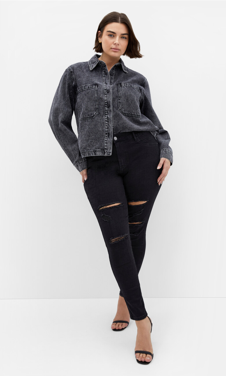 Plus Size Rock N Roll Skinny Jean - black