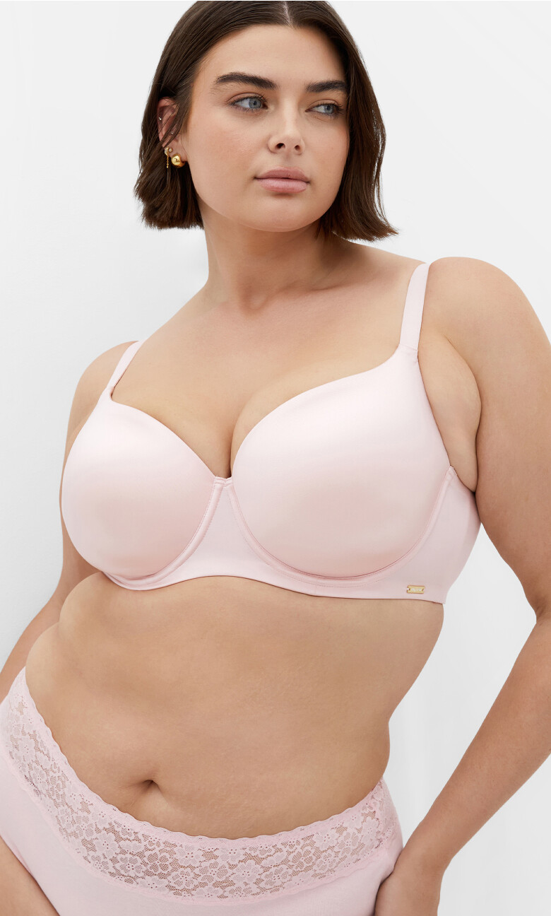 Plus Size Smooth & Chic T-Shirt Bra - pink icing