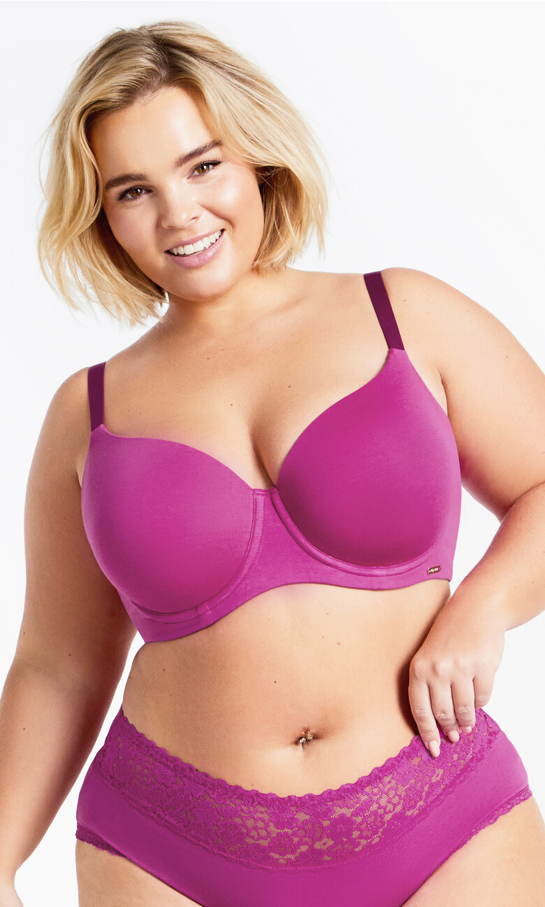 Smooth & Chic Cotton T-Shirt Bra - magenta