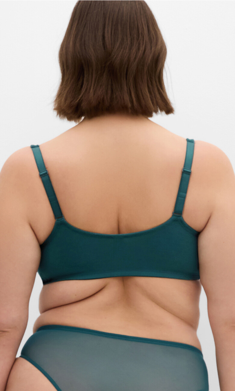 Smooth & Chic Front Close Cotton Push Up Bra - deep teal