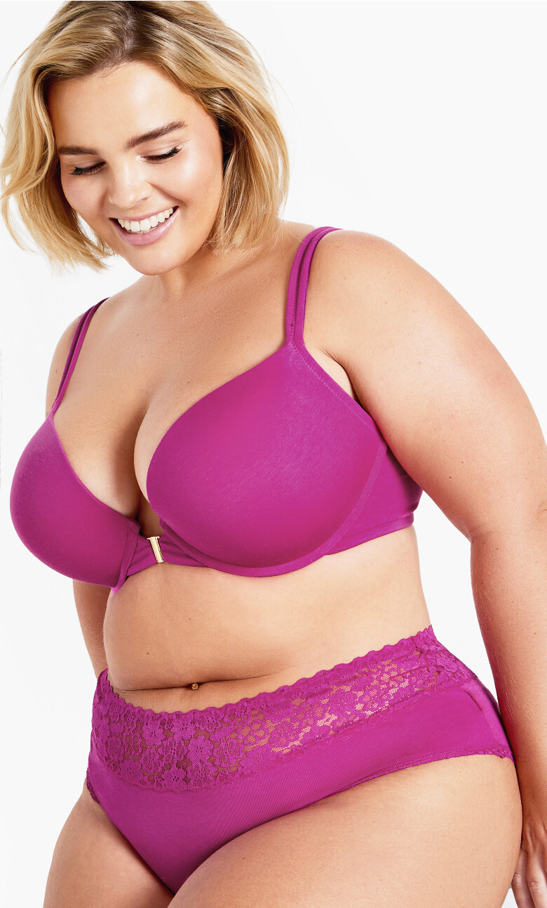 Smooth & Chic Cotton Push Up Bra - magenta