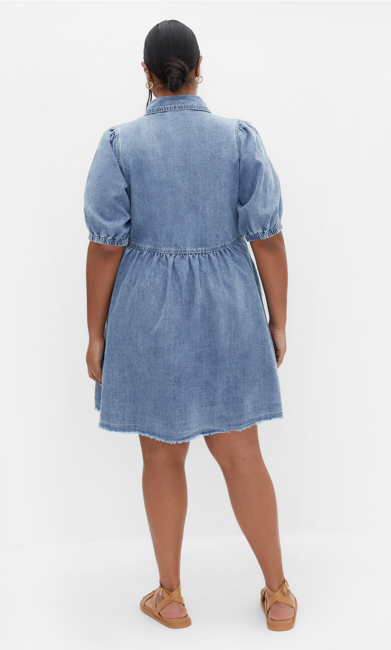 Dulce Collar Mini Dress - light denim