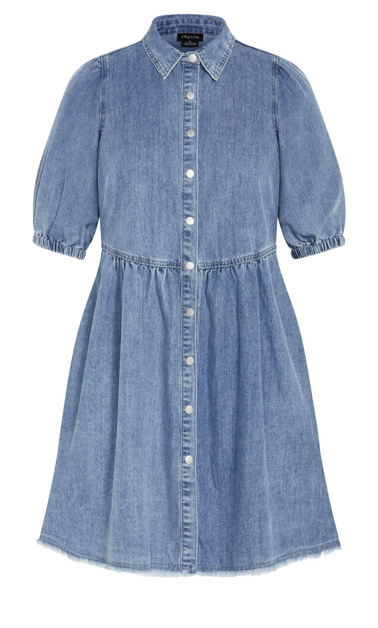 Dulce Collar Mini Dress - light denim