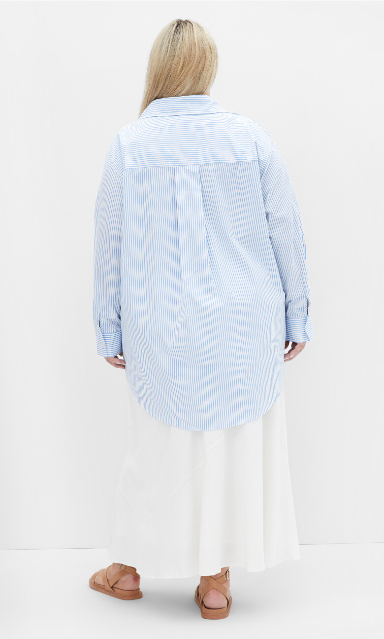 Paige Santorini Stripe Shirt - blue