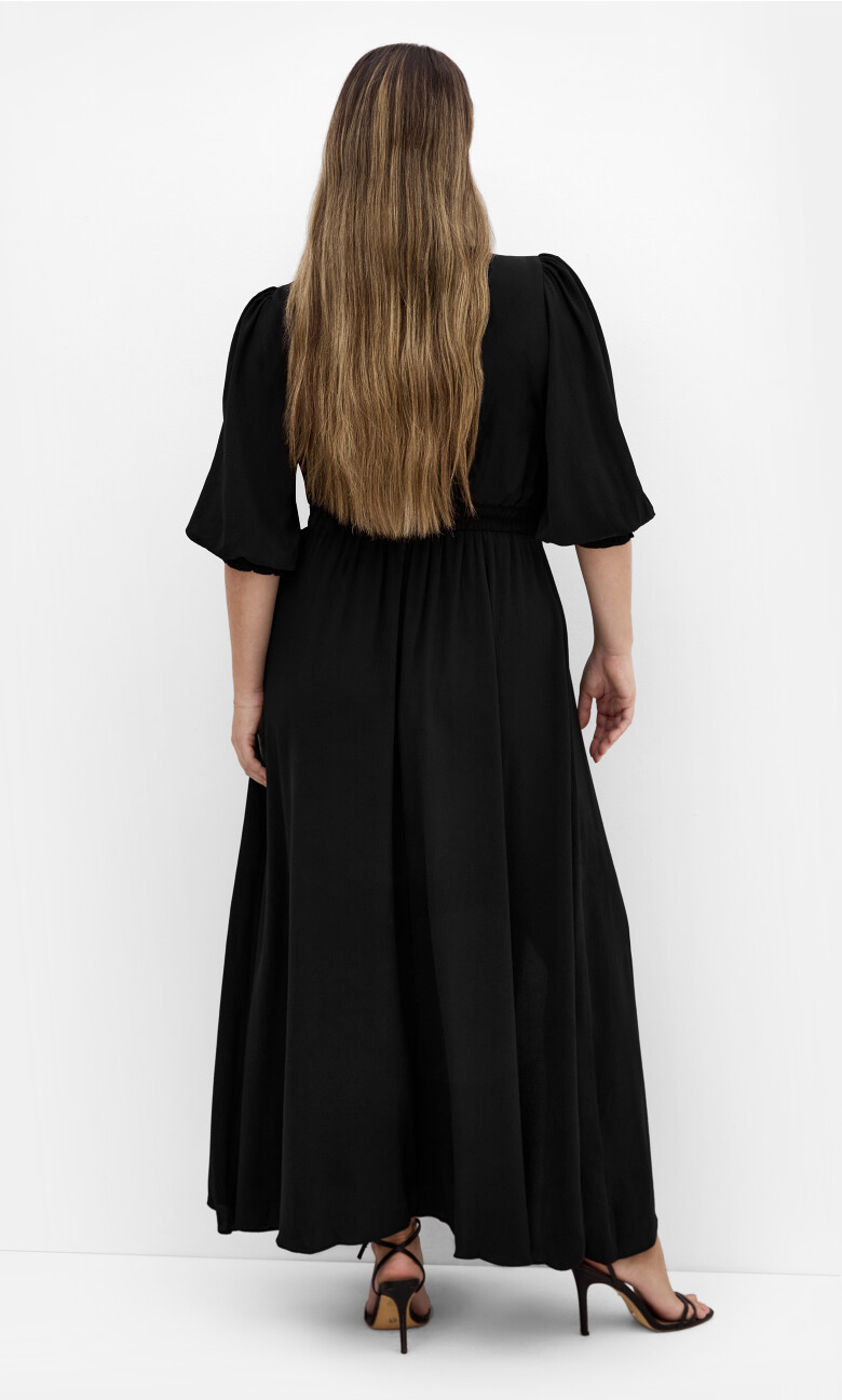 Jolene V Neck Maxi Dress - black