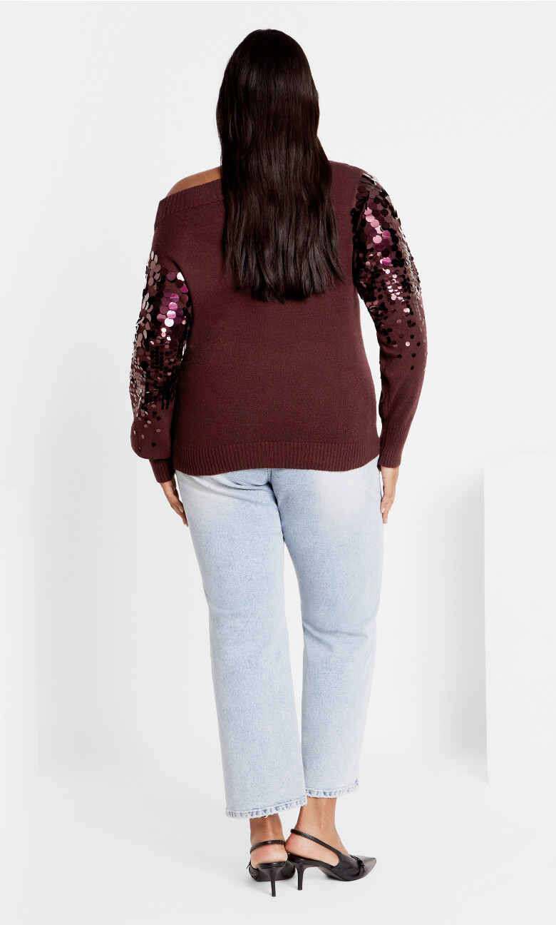 Braylin Sequin Jumper - oxblood