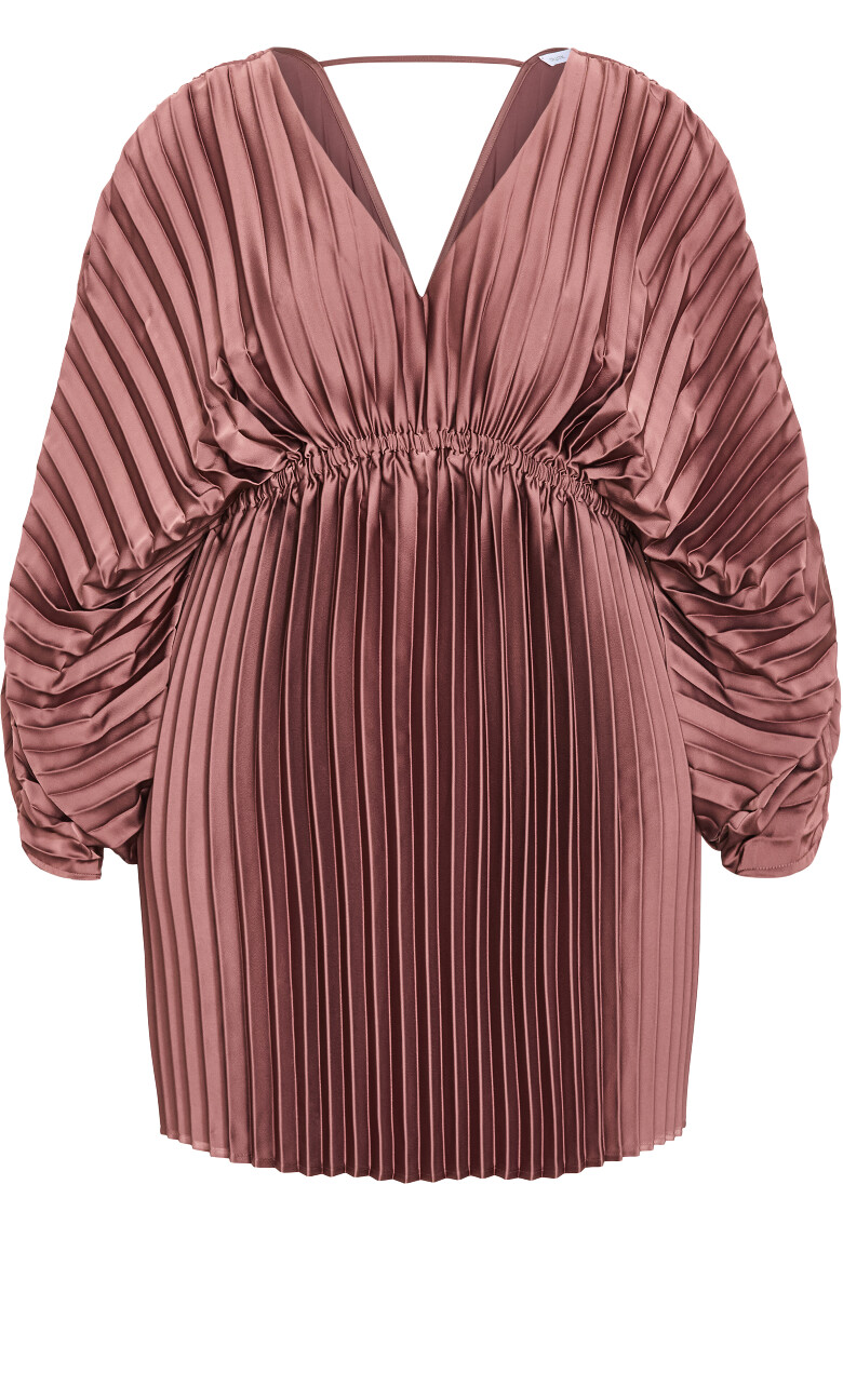 Chloe Pleat Mini Dress - mocha