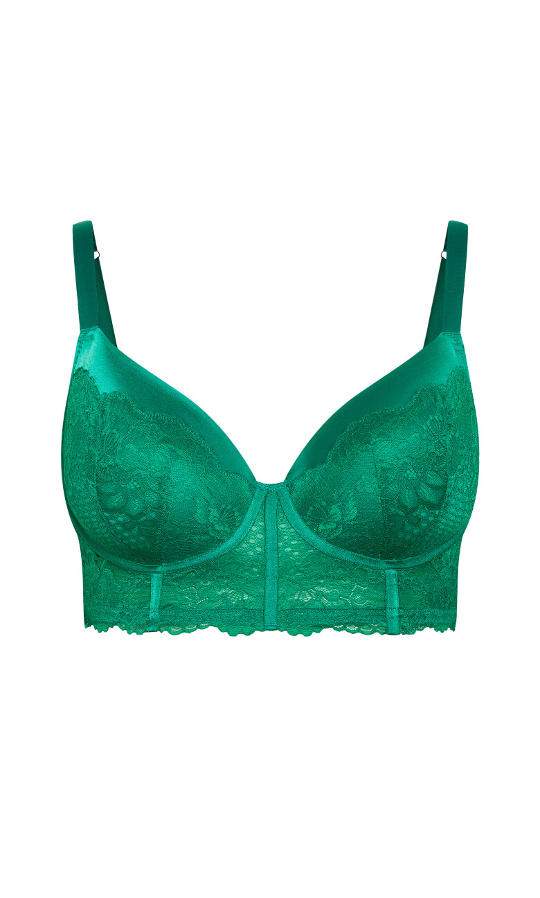 Allure Demi Longline Bra - kelly green