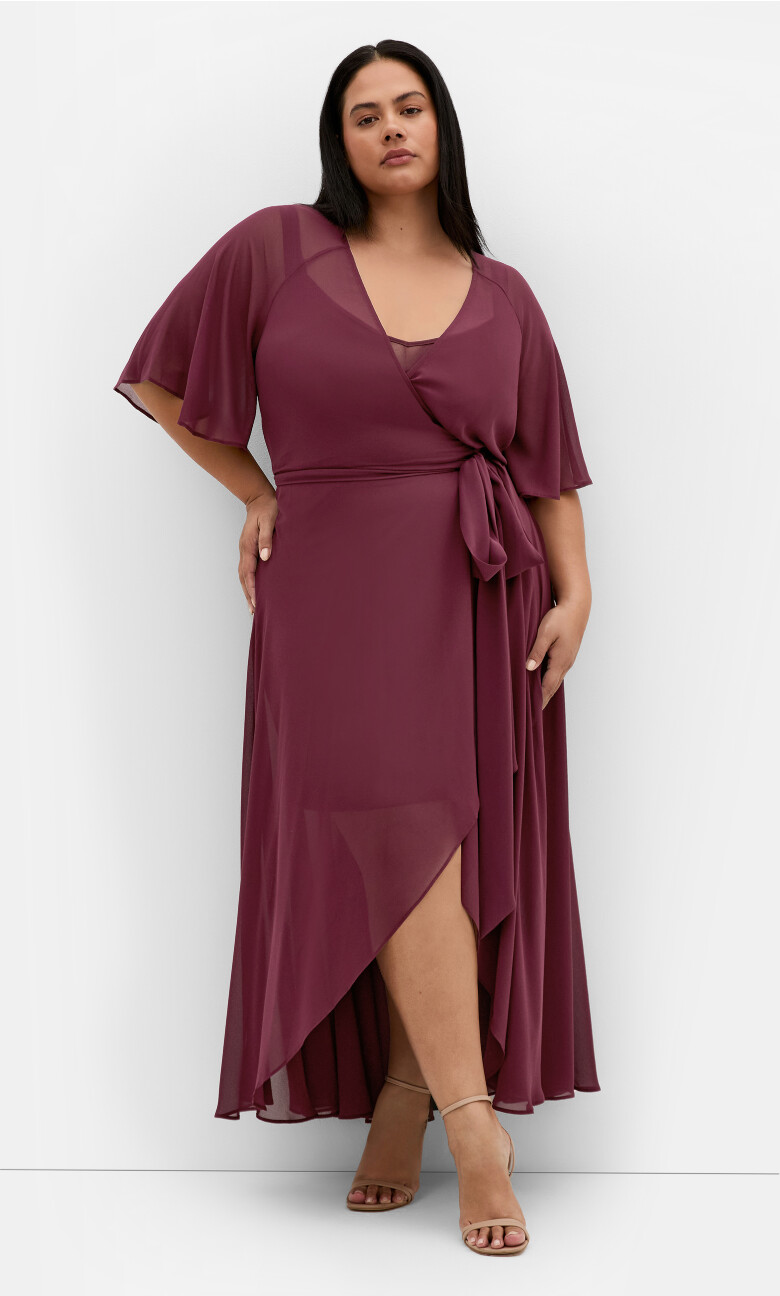 Plus Size Lovers Lane Dress - burgundy
