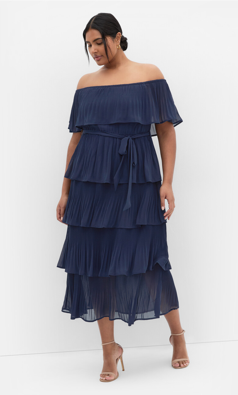 Plus Size Night Garden Dress - navy

