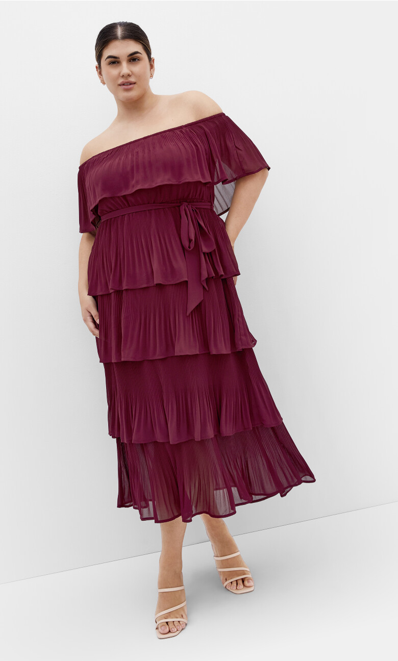 Plus Size Night Garden Dress - burgundy
