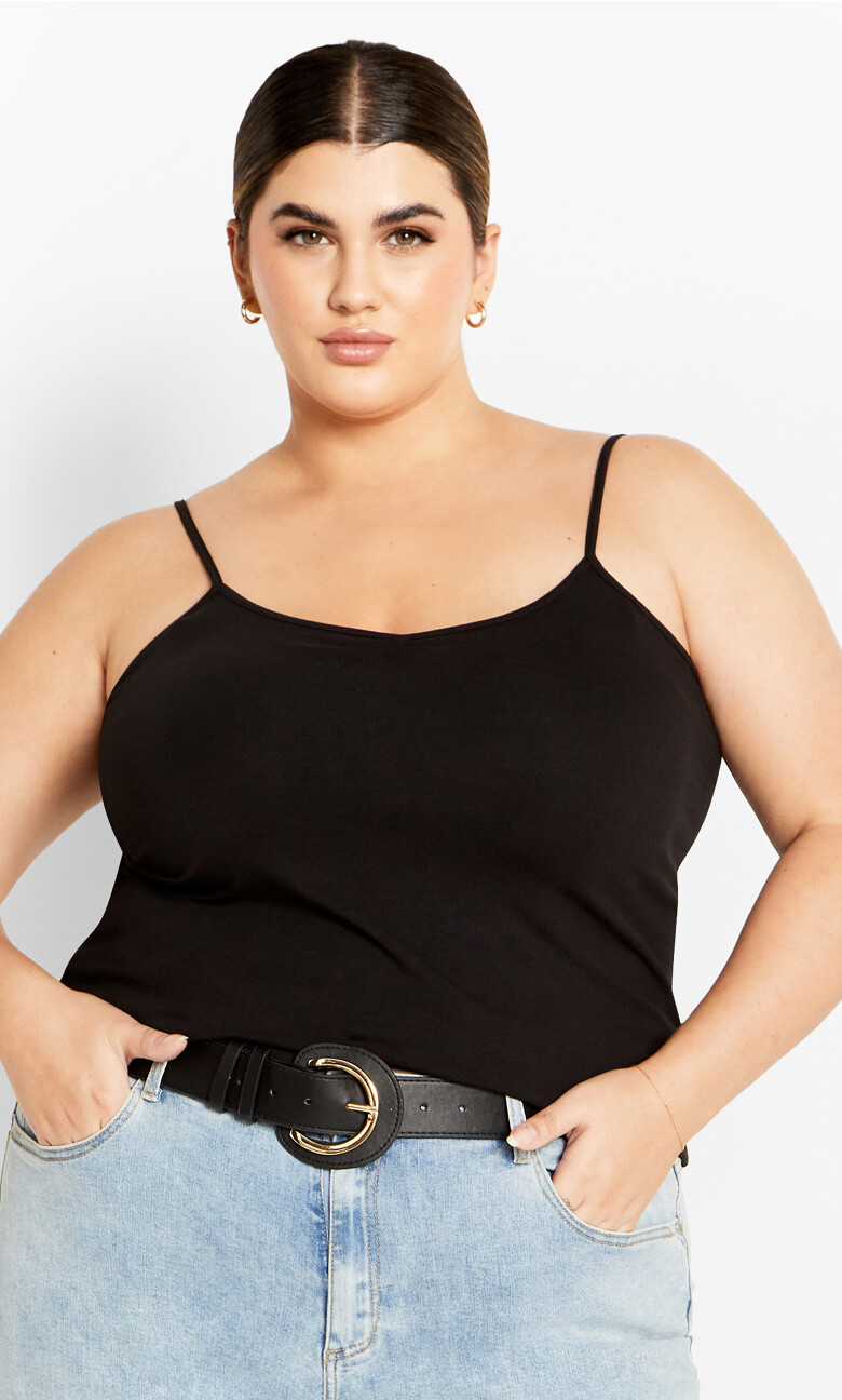 Womens Plus Size CAMI GATHER FRONT