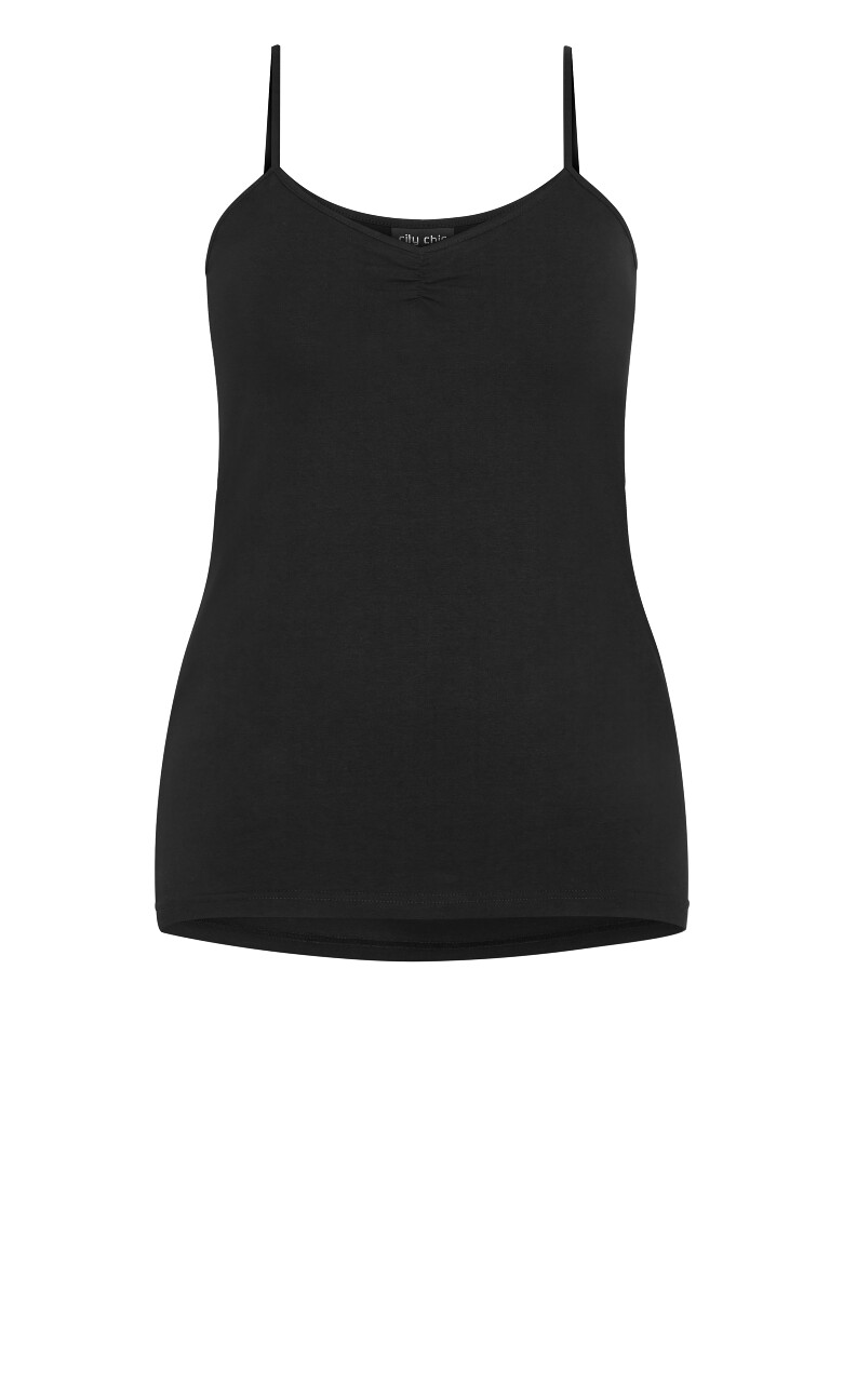 Gather Front Cami - black