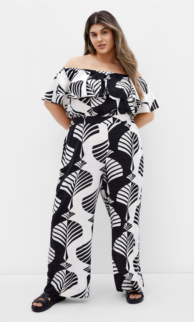 Peta Print Jumpsuit - ivory