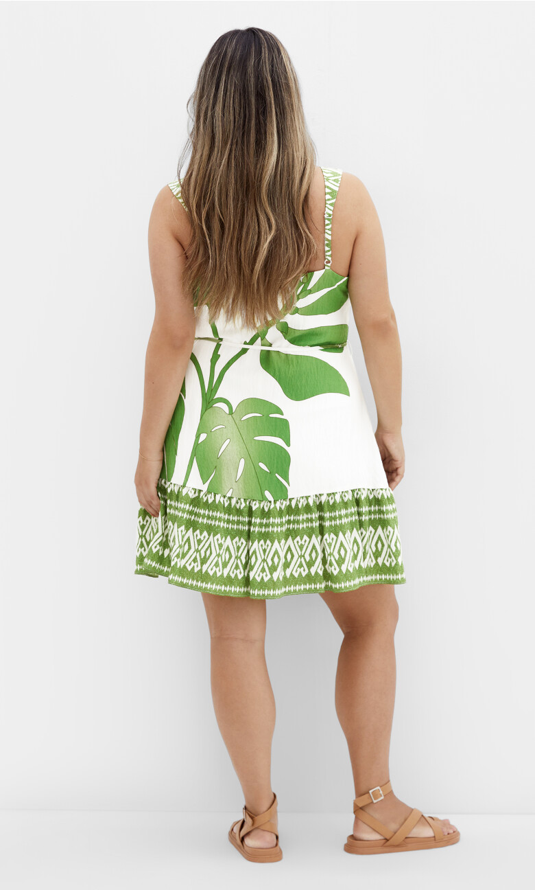 Peta V-Neck Mini Print Dress - white