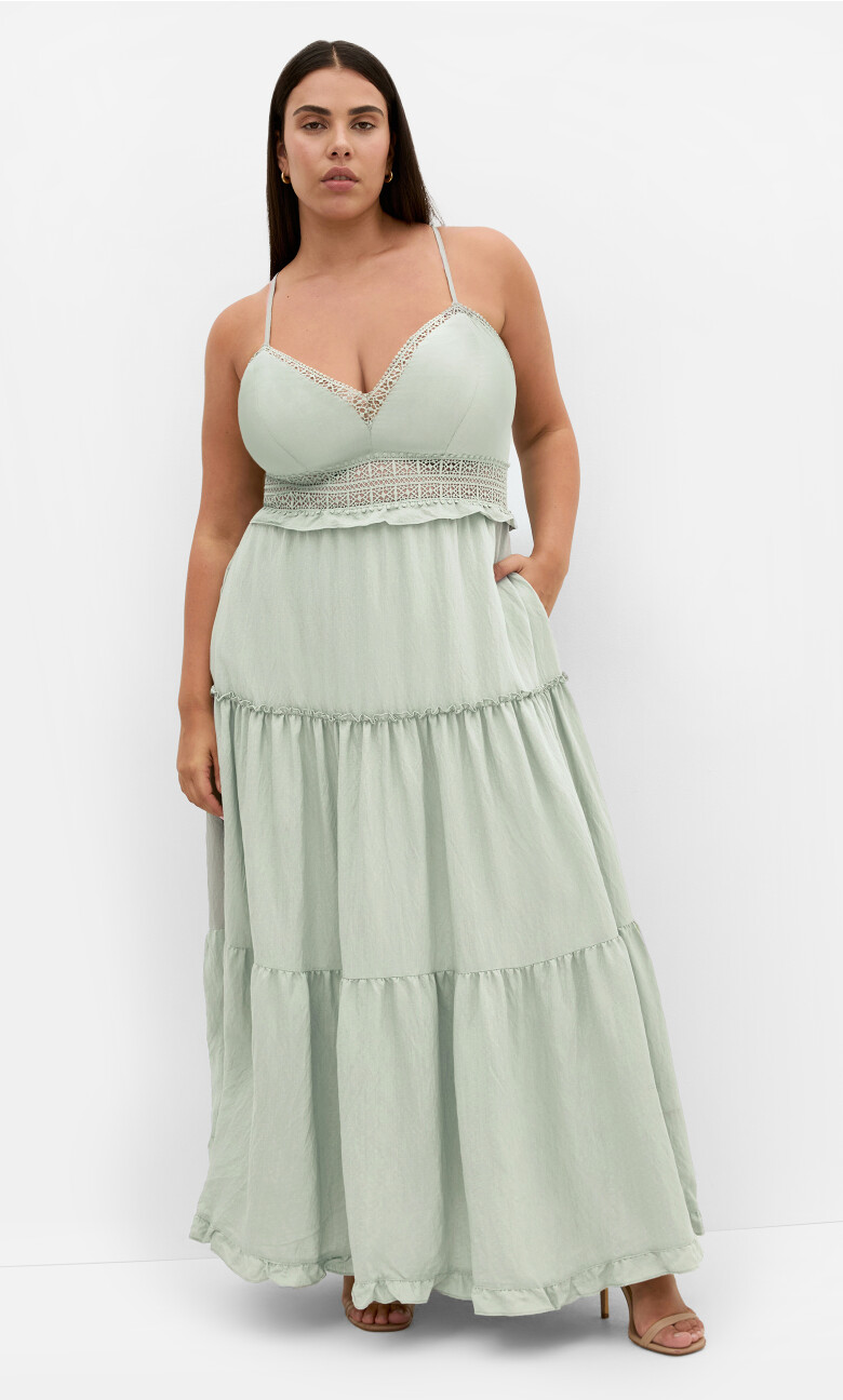 Plus Size Aura Maxi Dress - light khaki