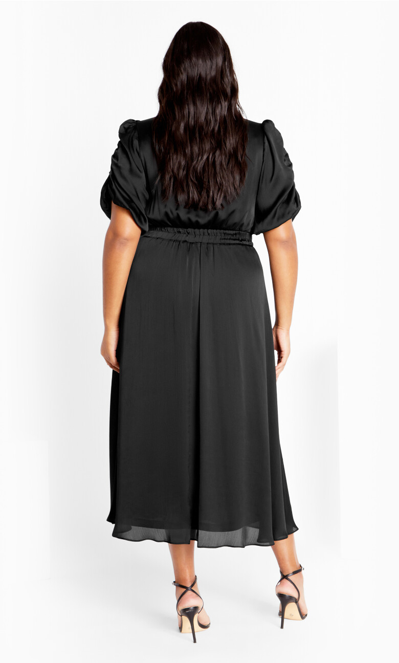 Cammy Gathered Bust Dress - black