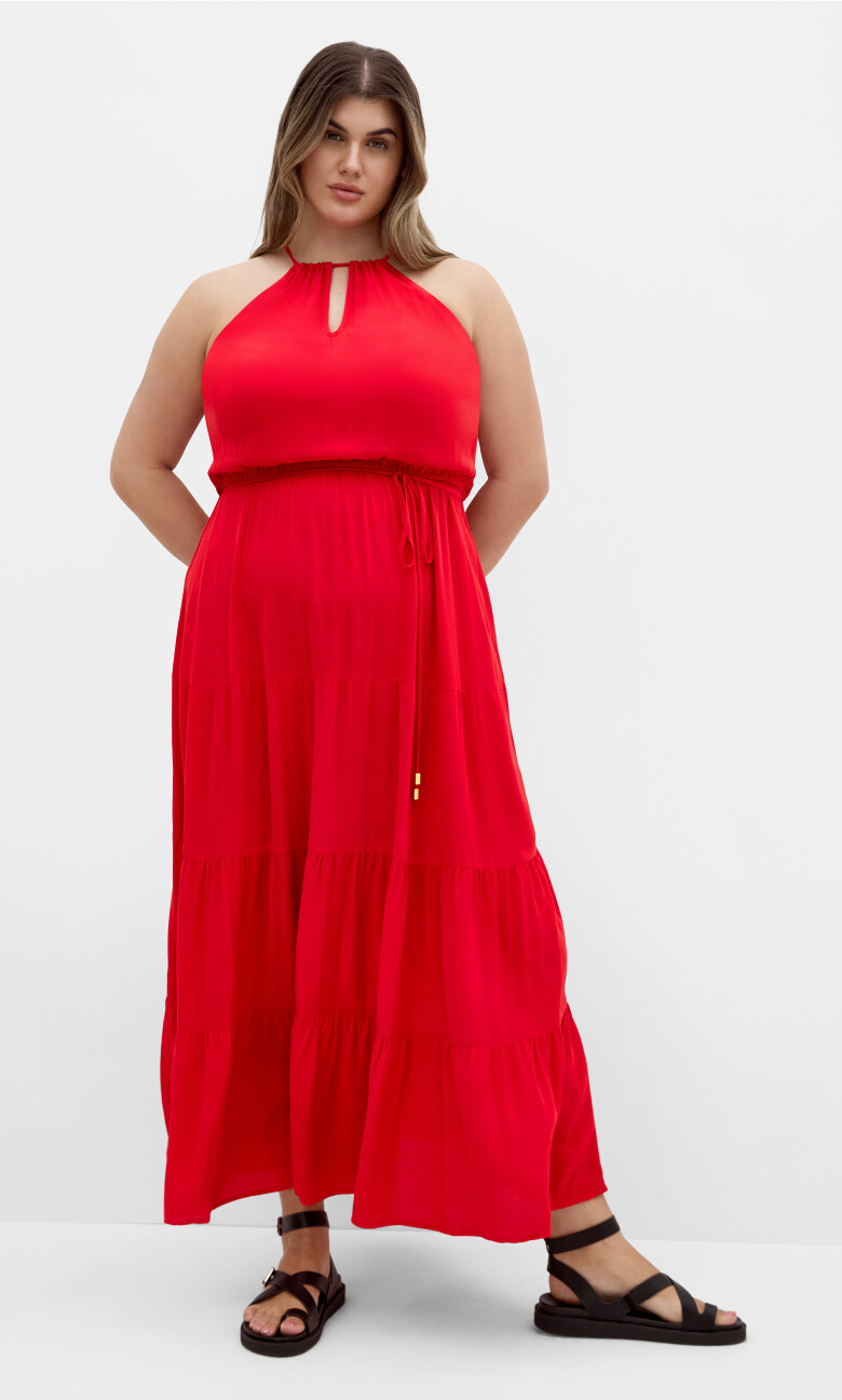 Plus Size Stacey Maxi Dress - crimson