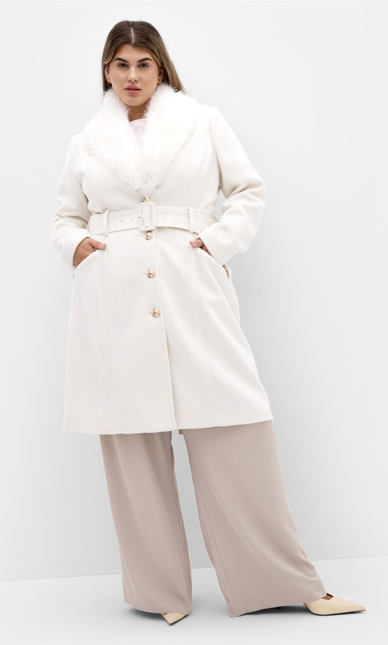 Plus Size Selena Coat - cream