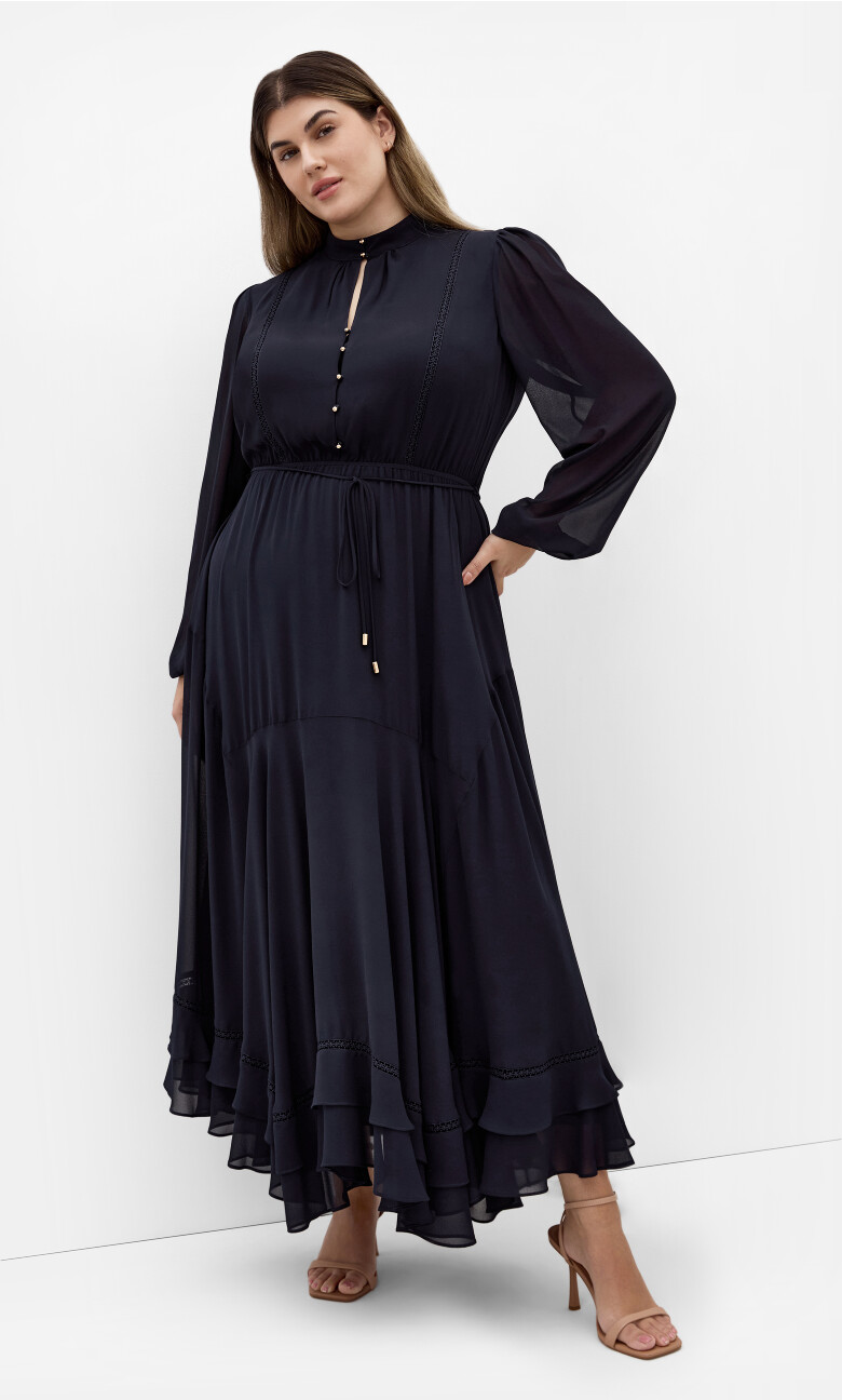 Plus Size Yasmin Maxi Dress - Navy (UPDATED)