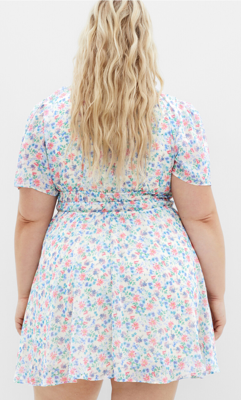 Cara Print Mini Dress - cream