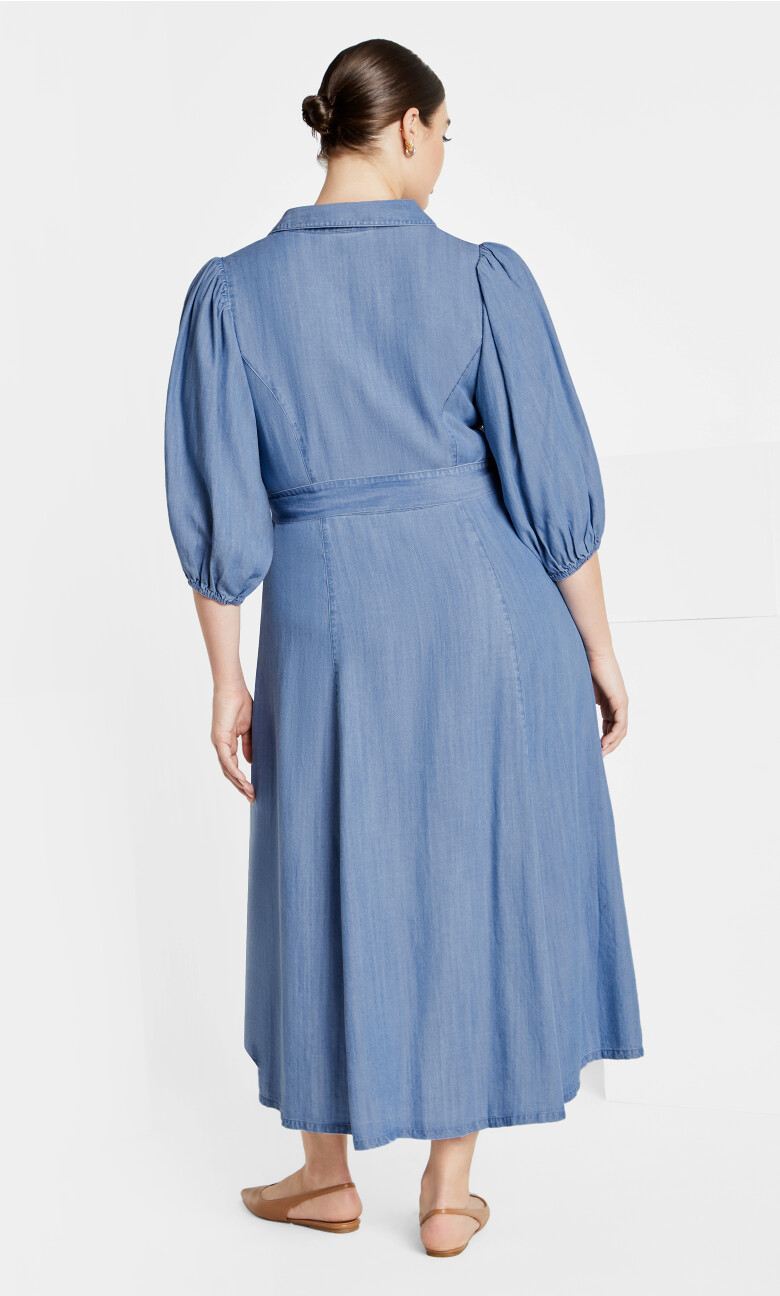 Matilda Denim Maxi Dress - mid wash