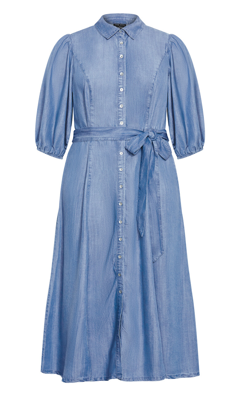 Matilda Denim Maxi Dress - mid wash
