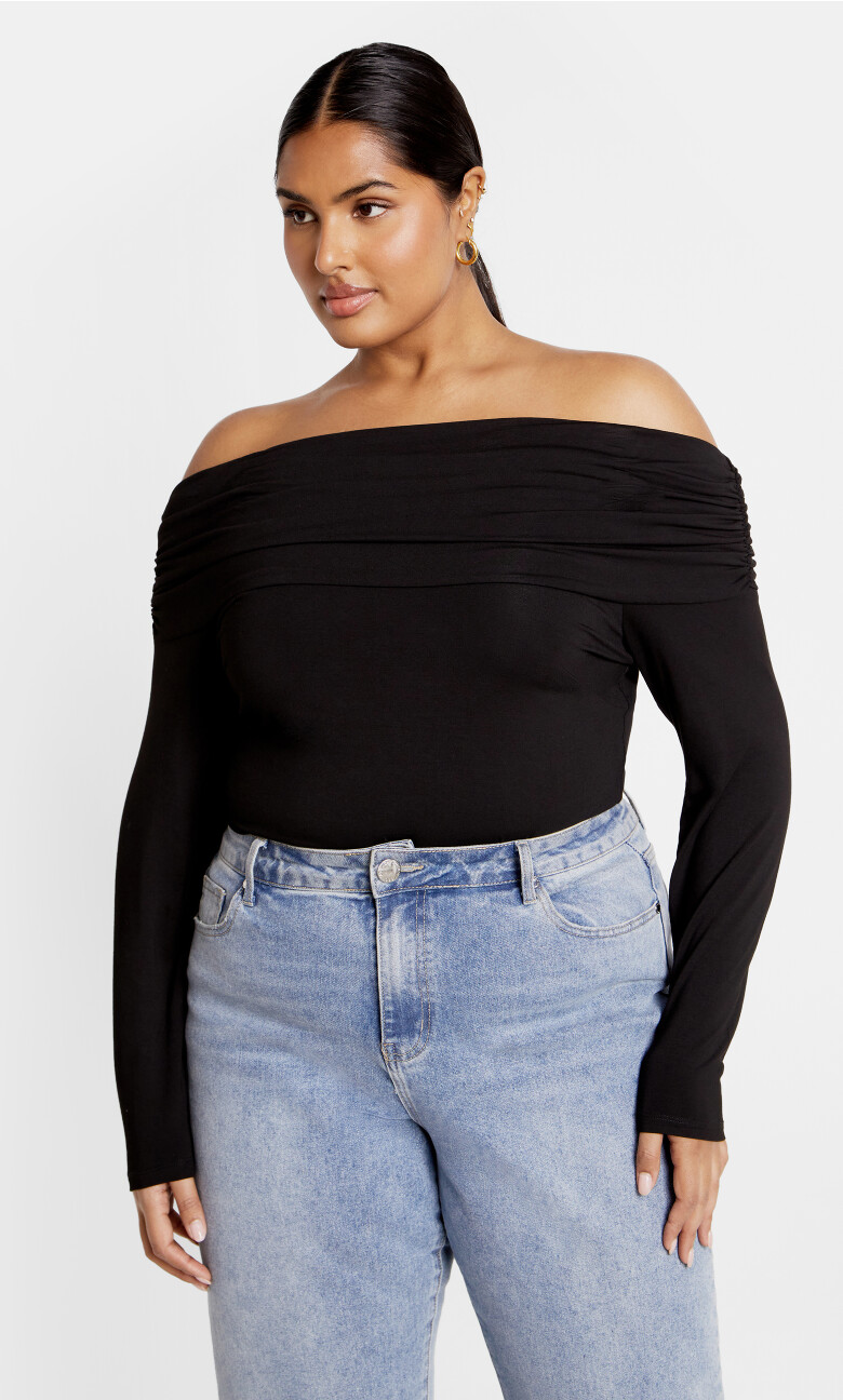 Knit Jojo Top - black