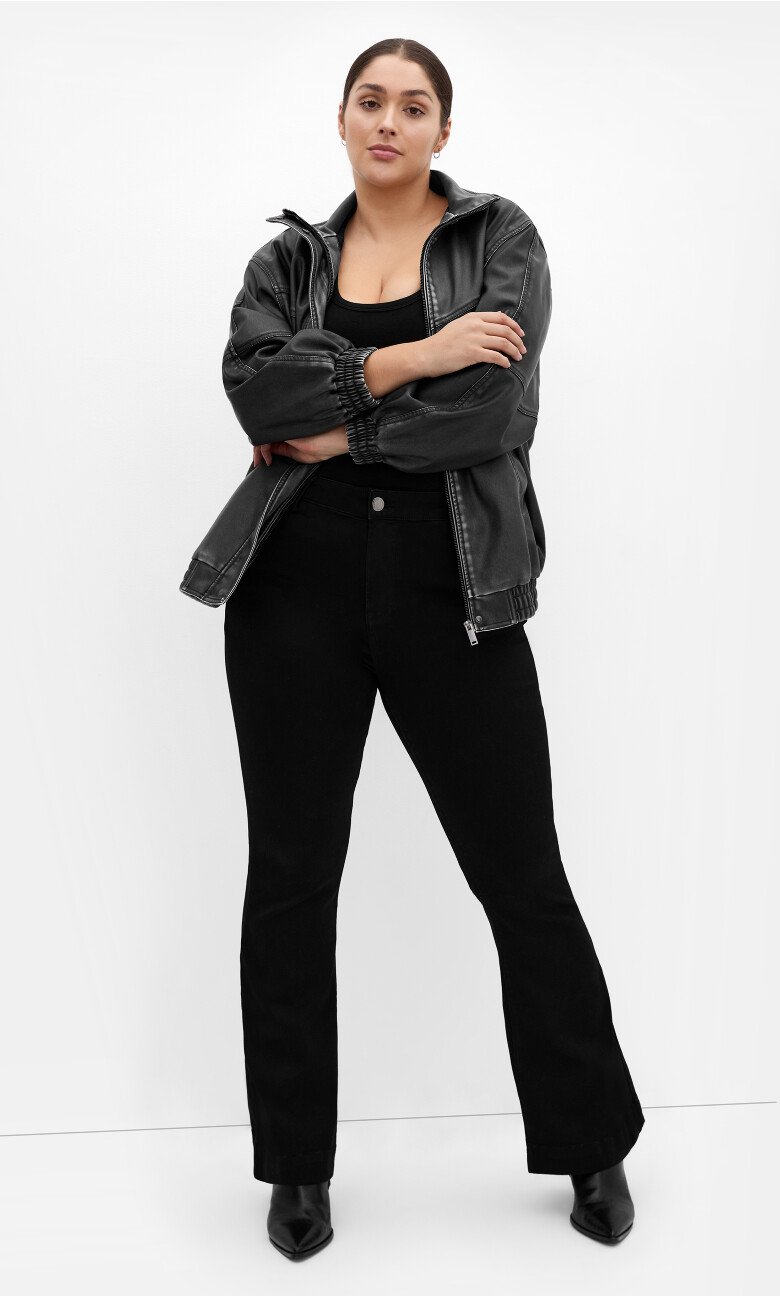 Plus Size Asha Jasmin Flare Jean - black