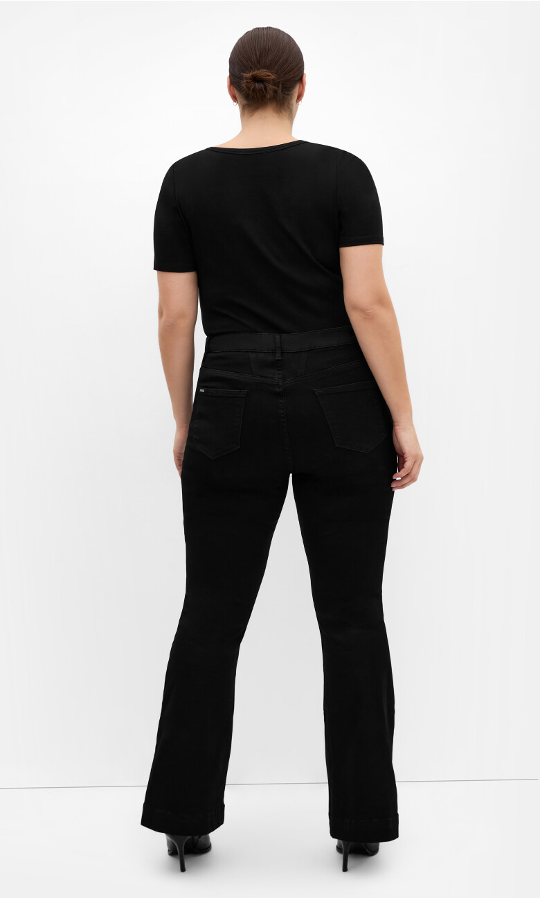 Asha Fit Jasmin Flare Jean - black