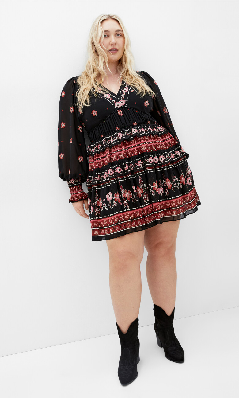 Plus Size Hudson Mini Dress - black
