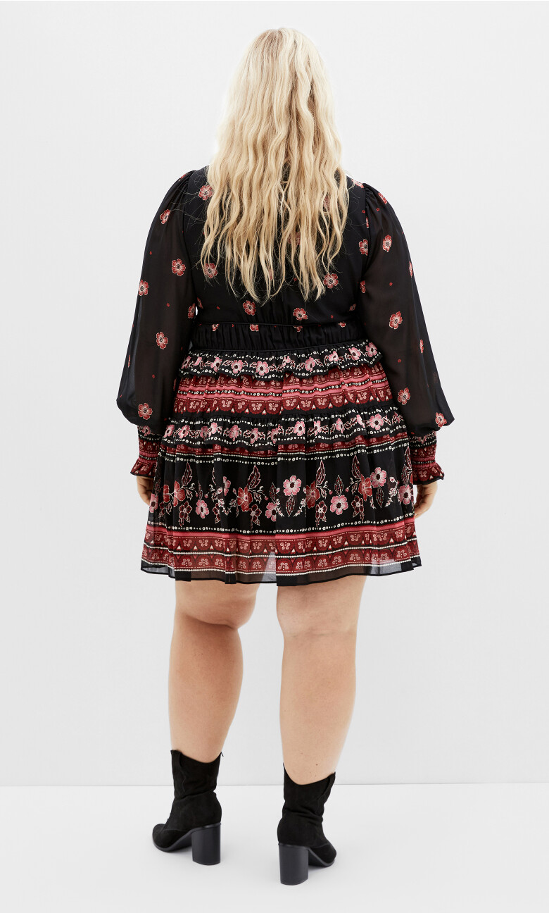 Hudson V Neck Mini Dress - black