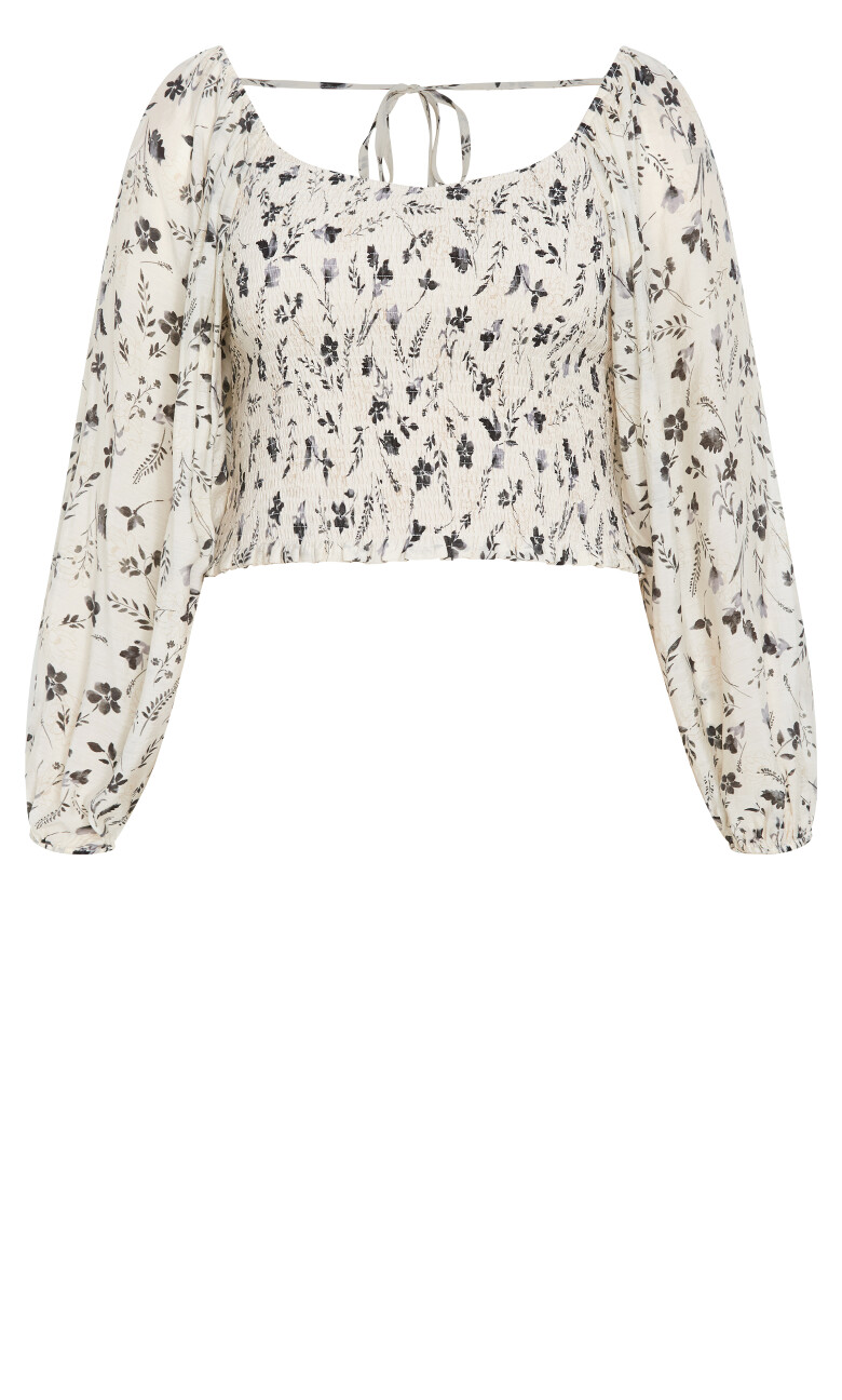 Emmie Print Top - ivory print