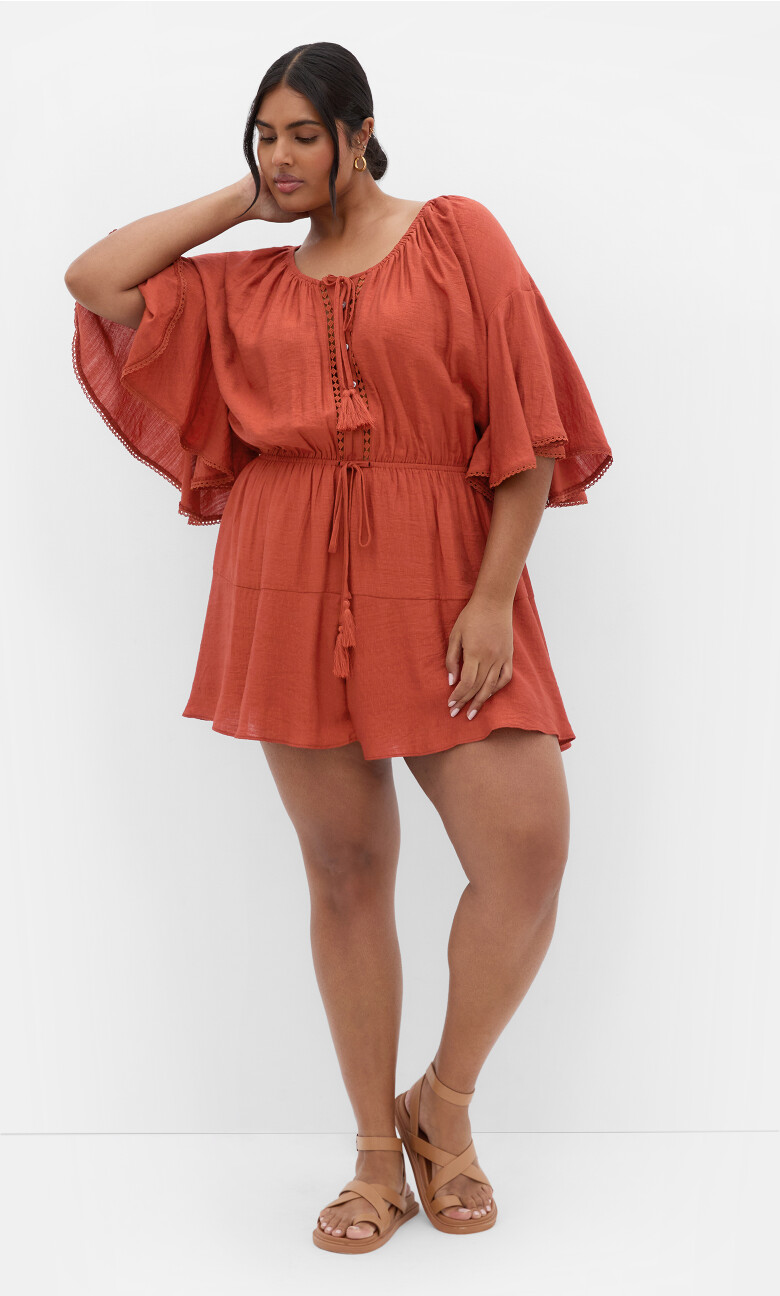 Harlow Lace Playsuit - ginger