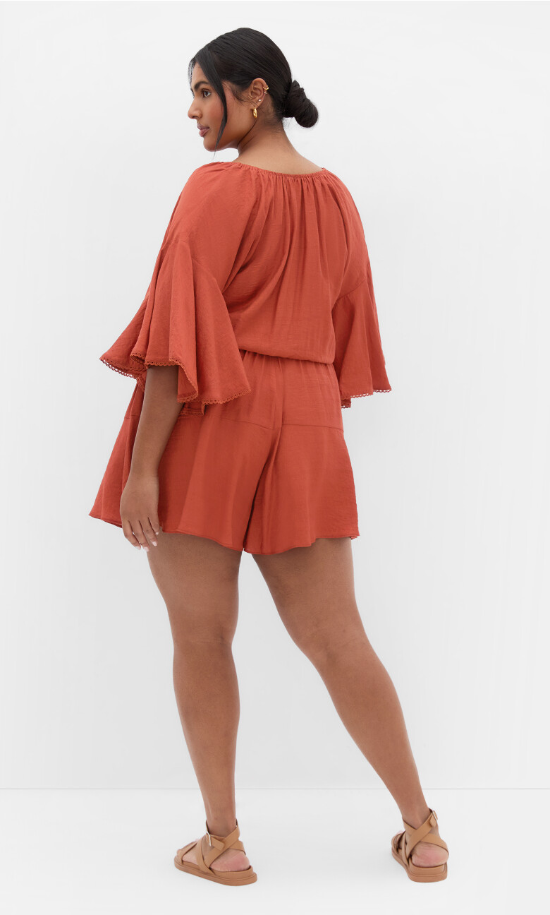 Harlow Lace Playsuit - ginger