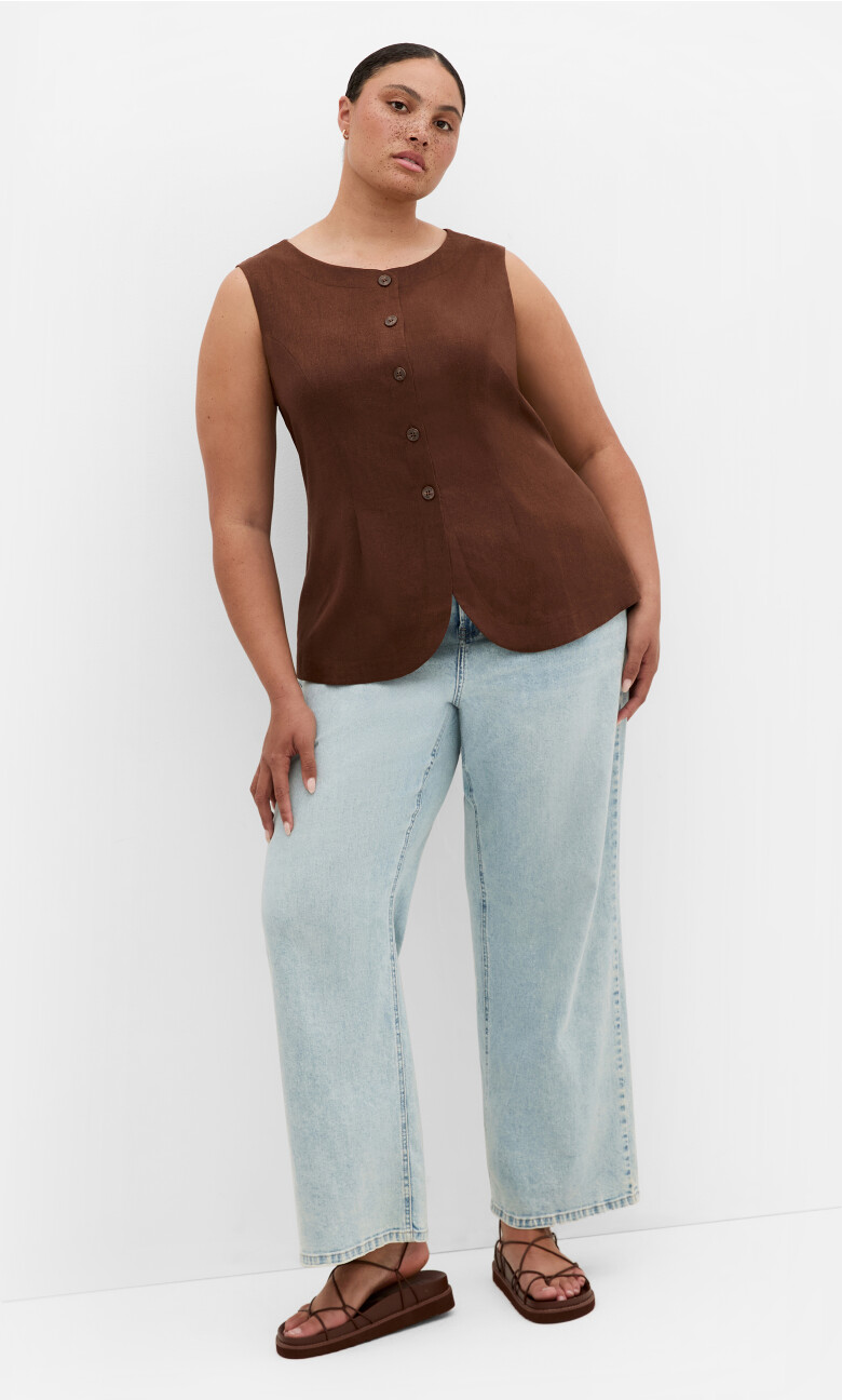 Plus Size Vivien Vest - chocolate