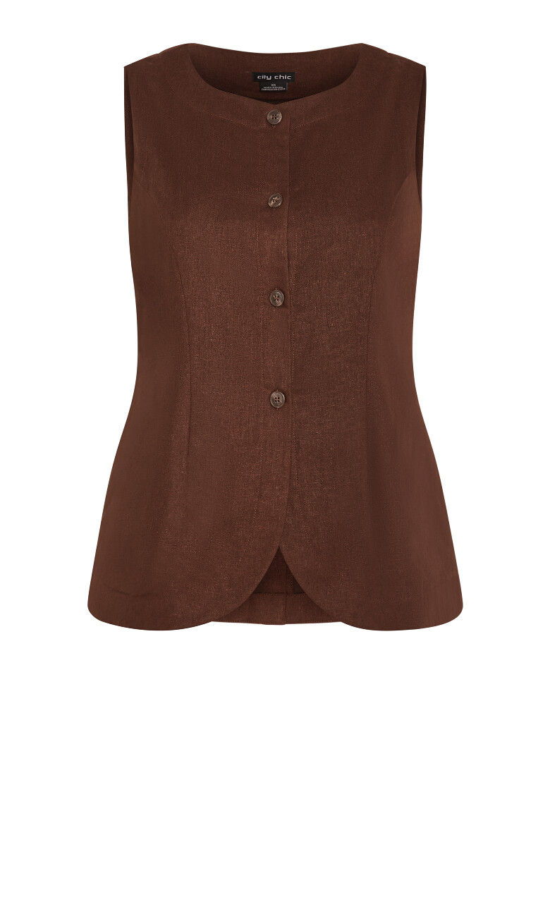 Vivien Linen Vest - milk chocolate