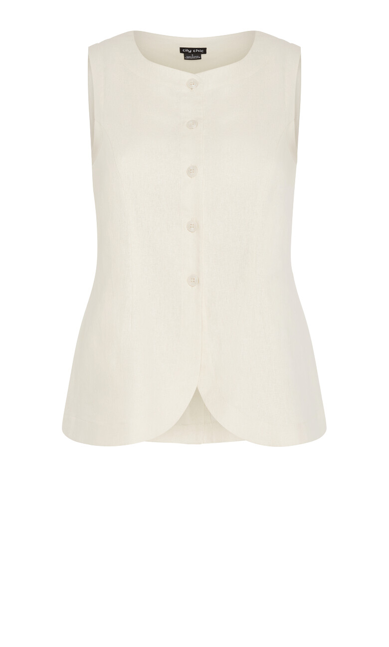 Vivien Linen Vest - cream