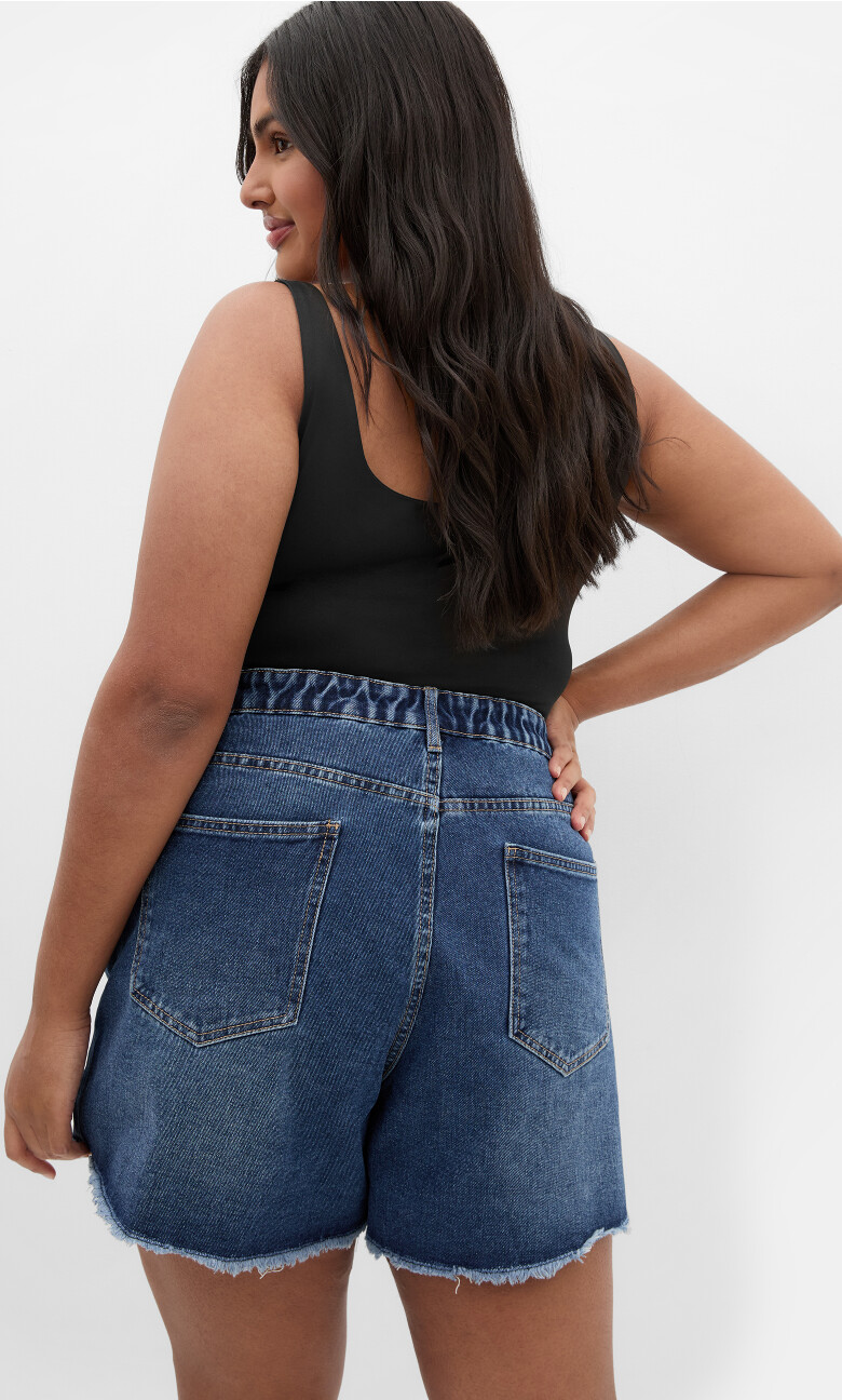 Hannah Rip Short - dark denim
